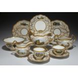 A FINE FLIGHT, BARR & BARR GADROONED TEA AND COFFEE SERVICE, C1820 painted with one or more named