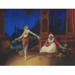 EDMOND DRUESE (FL EARLY 20TH CENTURY)  HAREM DANCER; THE EMBRACE  two, both signed, watercolour,