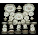 AN EXTENSIVE WOOD & BROWNFIELD EARTHENWARE AMOY PATTERN DINNER SERVICE, C1838-50  including soup and