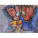 MICHAEL ROTHENSTEIN, RA (1908-1993)  JAPANESE KITE AND BOWL OF FRUIT signed, watercolour, 55 x 74.