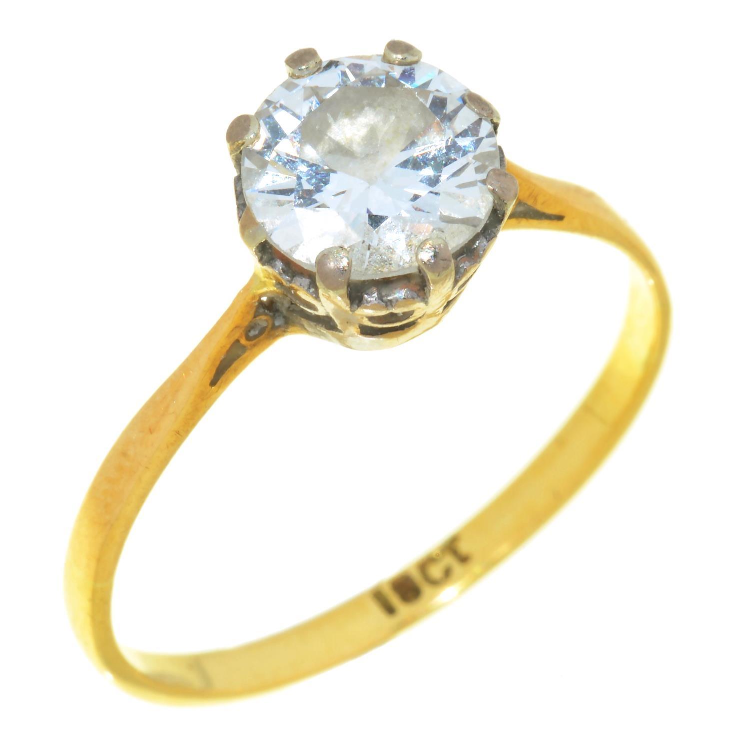 A DIAMOND SOLITAIRE RING the round brilliant cut diamond 1.2ct approx, in gold, marked 18ct, 2g No