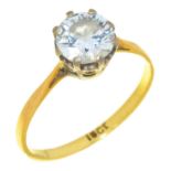 A DIAMOND SOLITAIRE RING the round brilliant cut diamond 1.2ct approx, in gold, marked 18ct, 2g No
