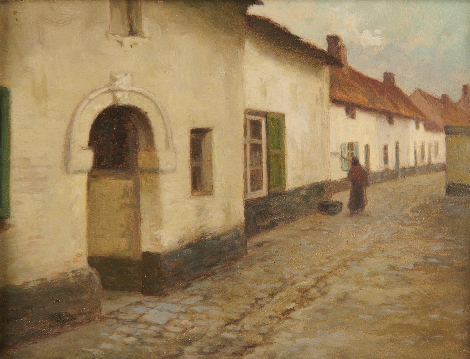 BELGIAN SCHOOL, EARLY 20TH CENTURY TOWN, RIVER AND COASTAL SCENES  thirteen, oil on panel, 16.5 x - Bild 4 aus 4