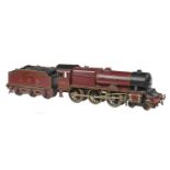 A BASSETT-LOWKE O GAUGE CLOCKWORK 4-6-0 LOCOMOTIVE AND TENDER, LMS 6100 'ROYAL SCOT' Slight wear,