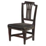 A GEORGE III MINIATURE MAHOGANY DINING CHAIR, C1800  the moulded back with pierced splat, on