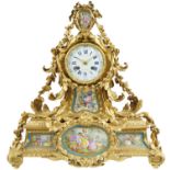 A FRENCH ORMOLU MANTLE CLOCK RAINGO FRES A PARIS, C1880  with enamel dial and bell striking
