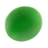 AN UNMOUNTED OVAL JADE CABOCHON of fine polish, 1.1 x 1 x 0.4 cm, 4ct approxSubject to VAT Good
