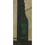 PRUNELLA CLOUGH (1919-1999) BOTTLE BY A WINDOW, oil on hardboard, 38 x 16.5cmPainted in