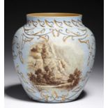 A CALVERT & LOVATT LANGLEY ART POTTERY VASE, C1890 decorated by George Leighton Parkinson with a