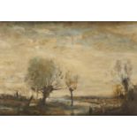 FOLLOWER OF J B C COROT LANDSCAPES  a pair, oil on canvas laid on board, 33 x 48cm (2) Good