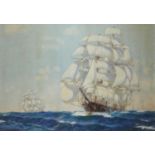 CLARENCE CUTHWIN TITTERTON (1877-1957) THE GREAT TEA RACE OF 1866: THE CLIPPER SHIPS 'ARIEL' (