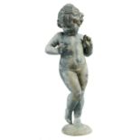 A LEAD  STATUETTE OF A CHILD, LATE 19TH/EARLY 20TH C  on domed base, 50.5cm h In good original