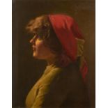 NORTH ITALIAN SCHOOL, 19TH CENTURY THE RED SCARF  indistinctly signed JB (conjoined) A... Venezia,