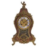 A FRENCH BRASS MOUNTED AND INLAID BOULLE BRACKET CLOCK, LATE 19TH C  in Louis XV style, with blue