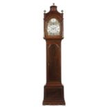 AN ENGLISH MAHOGANY EIGHT DAY LONGCASE CLOCK EDMUND MARTIN LONDON, LATE 18TH C  the breakarched