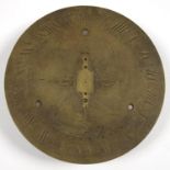 AN ENGLISH ENGRAVED BRASS  HORIZONTAL SUNDIAL BY   W AND S JONES, LONDON 1792, 22.5CM DIAM, LACKS