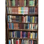 SIX SHELVES OF BOOKS INCLUDING SETS OF R BURNS, GOLDEN BOUGH, ARCANA CAELESTRIA 10 VOLS, CAROLINE