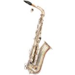 A FRENCH SILVER PLATED ALTO SAXOPHONE C1929, RENE GUENOT PARIS,  CASED