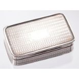 A GEORGE IV SILVER SNUFF BOX, 6 X 3.5 CM, MAKER J.W, BIRMINGHAM 1822, 1OZ 7DWTS IN GOOD CONDITION