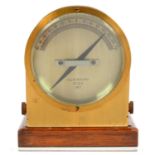 A G.P.O. BRASS AND MAHOGANY SINGLE COIL GALVANOMETER TYPE 22A, C1920 OF LANCET ARCHED  FORM WITH