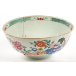 A CHINESE FAMILLE ROSE PUNCH BOWL, 36CM DIAM,  19TH CENTURY