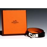 HERMÉS. KELLY DOUBLE TOUR BLACK LEATHER BRACELET, 39 CM L, BOXED