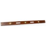 A BRASS MOUNTED TEAK SPIRIT LEVEL BY WILLIAM MARPLES & SONS LTD, SHEFFIELD, 122CM L