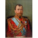 AFTER MACKIEWICZ, PORTRAIT OF NICHOLAS II, CHROMOLITHOGRAPH, 69 X 49CM