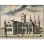 AFTER LEONARD KNYFF, THE COLLEGIATE CHURCH OF SOUTHWELL IN NOTTINGHAMSHIRE, 18TH C  ENGRAVING,