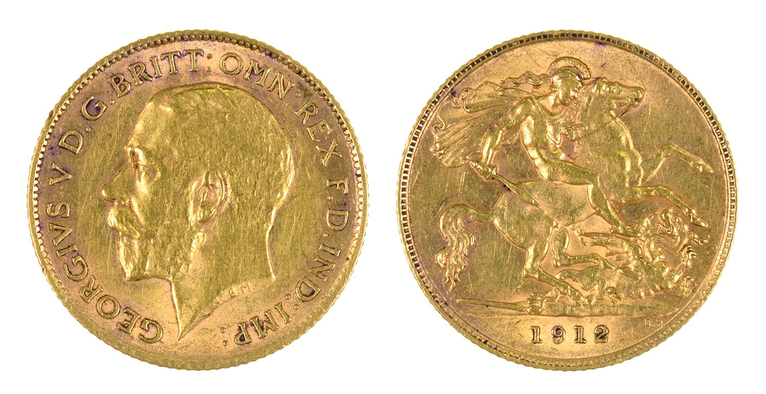 GOLD COIN. HALF SOVEREIGN 1912