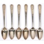 SIX GEORGE III BRIGHT CUT SILVER TEASPOONS, POSSIBLY BY THOMAS WATSON, NEWCASTLE, NO DATE LETTER,