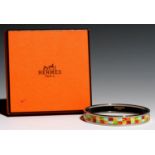 HERMÉS. ENAMEL BANGLE, 65 MM DIAM, BOXED