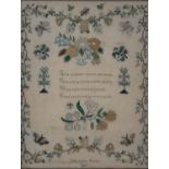 A WILLIAM IV LINEN SAMPLER WORKED BY CHARLOTTE BETTS, DATED 1831, 40 X 30CM