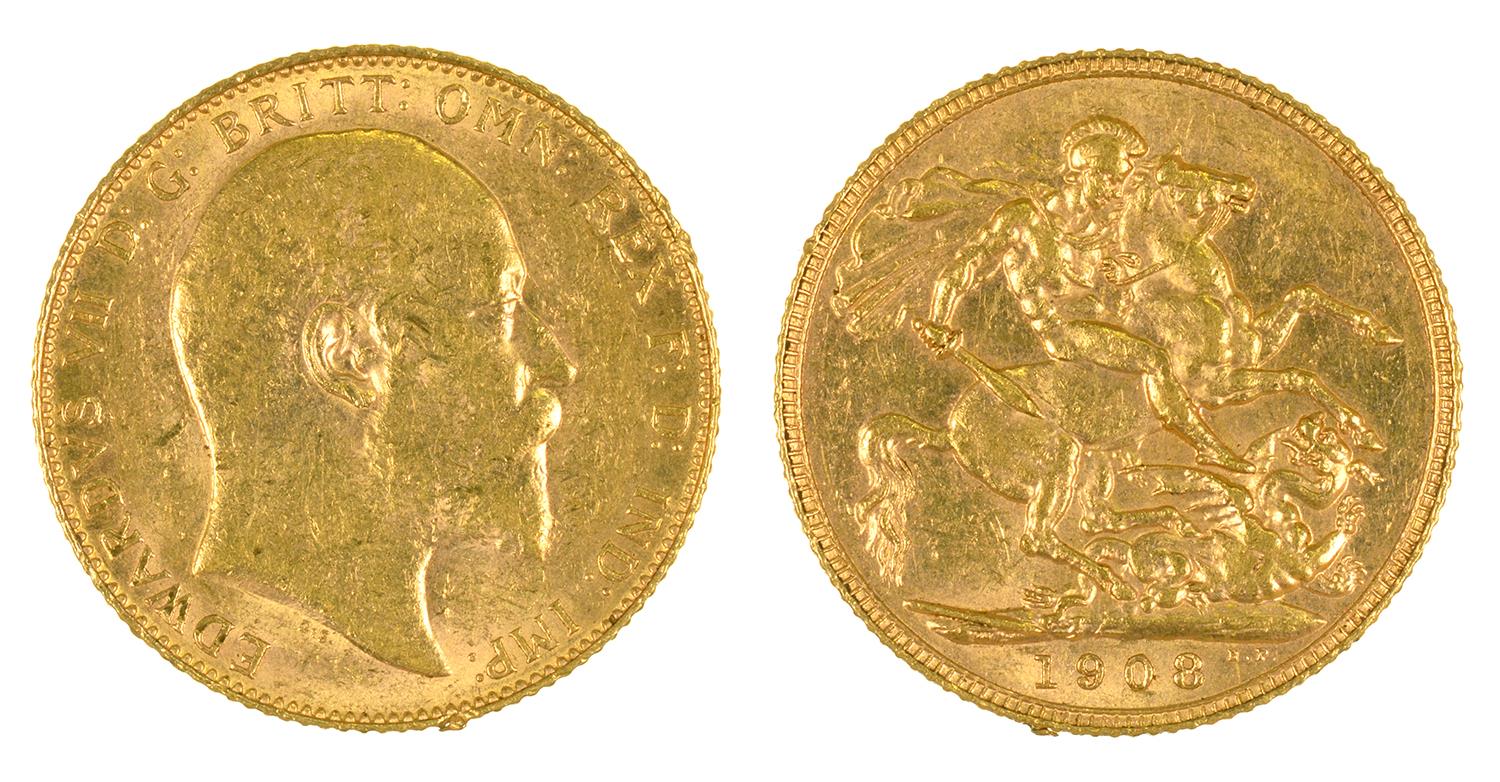 GOLD COIN. SOVEREIGN 1908