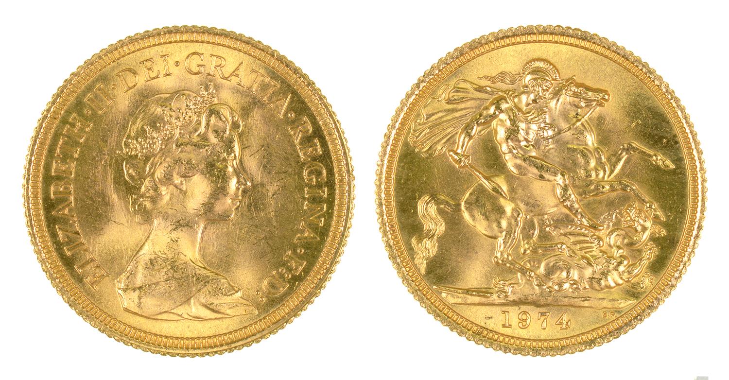 GOLD COIN. SOVEREIGN 1974