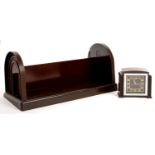 A BRITISH ART DECO EBCO BROWN BAKELITE BOOK STAND AND A CONTEMPORARY 1930S EDISON ELECTRIC