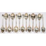 THIRTEEN SILVER TEASPOONS, GEORGE V AND LATER, 5OZS 8DWTS