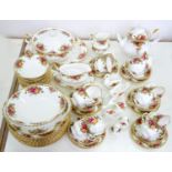 A ROYAL ALBERT OLD COUNTRY ROSES PATTERN DINNER AND TEA SERVICE, ETC, PRINTED MARK