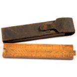 AN ENGLISH  BOXWOOD SLIDE RULE BY J TREE & CO, LONDON, VARIOUS INSCRIBED IN SCRUCTIONS INCLUDING '