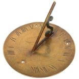 A BRASS HORIZONTAL SUNDIAL, ENGRAVED WITH THE DATE ‘1690’, 20CM D, EARLY 20TH C