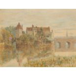 ALBERT GOODWIN, RWS (1845-1932) ABINGDON, SIGNED AND DATED 71, WATERCOLOUR, 16 X 20.5CMProvenance: