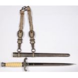 A GERMAN, THIRD REICH, M.1935 HEER (ARMY) OFFICER'S  DAGGER AND SHEATH, BY R KLAAS, BLADE 26CM AND