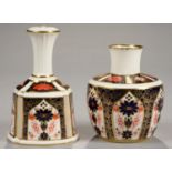 A ROYAL CROWN DERBY IMARI PATTERN HAND BELL AND VASE, 13 AND 11CM H, PRINTED MARK, CIRCA LATE 20TH