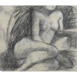 OLIVIA PALMER (20TH/21ST CENTURY), FEMALE NUDE, SIGNED AND DATED 2004, BLACK AND WHITE CHALK, 57.5 X
