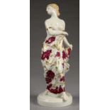 A BLOCH AND CO EICHWALD ART DECO PORCELAIN FIGURE OF A SEMI NAKED DANCER, 42CM H, IMPRESSED MEISSEN,