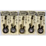THE ROLLING STONES. A SET OF FIVE PLASTIC PICTORIAL GUITAR BROOCHES, BY INVICTA PLASTICS LIMITED