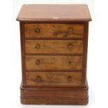 A VICTORIAN MAHOGANY CHEST OF DRAWERS, 75CM H; 59 X 49CM Numerous scuffs and marks on top surface,