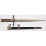 A GERMAN, THIRD REICH, HJ LEADER'S DAGGER AND SHEATH, BLADE INSCRIBED IN BLACK BLUT UND EHRE!,