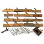 WOODWORKING TOOLS. A COLLECTION OF BEECH MOULDING PLANES, LATE 19TH/EARLY 20TH C