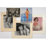 CINEMA. SIGNED PHOTOGRAPHS AND PRINTS BY OLIVIA DE HAVILAND (1971), URSULA ANDRESS, GINA